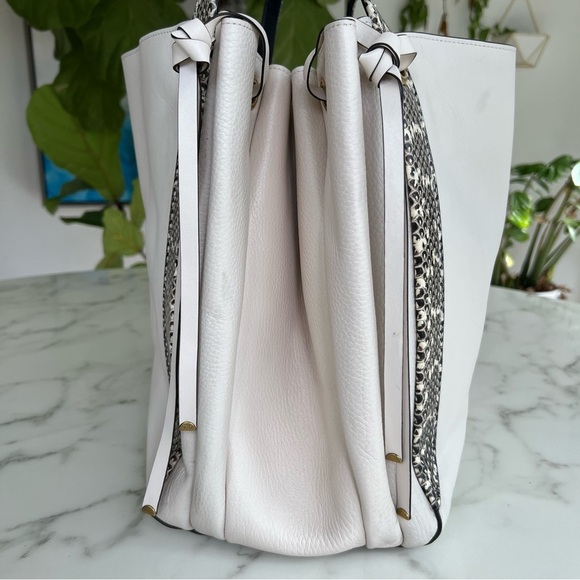 COACH 1941 Harmony Hobo In Colorblock Leather With Snakeskin Detail 69074 Chalk - Picture 3 of 16